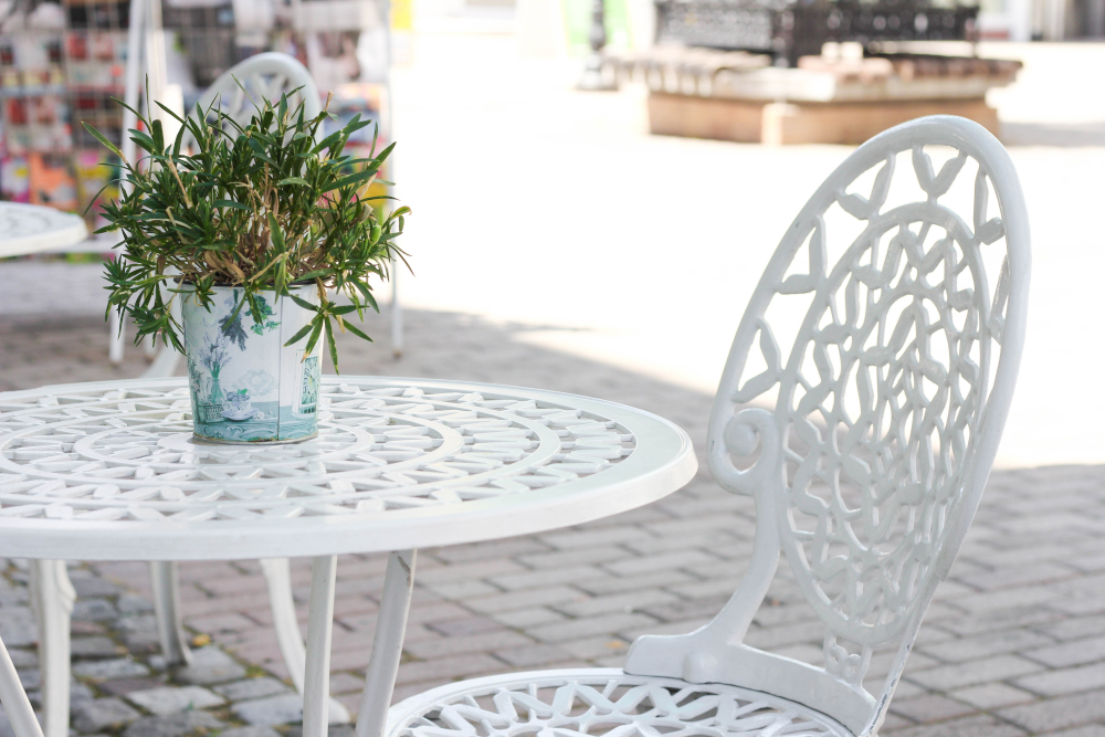 chaise table en fer forgé