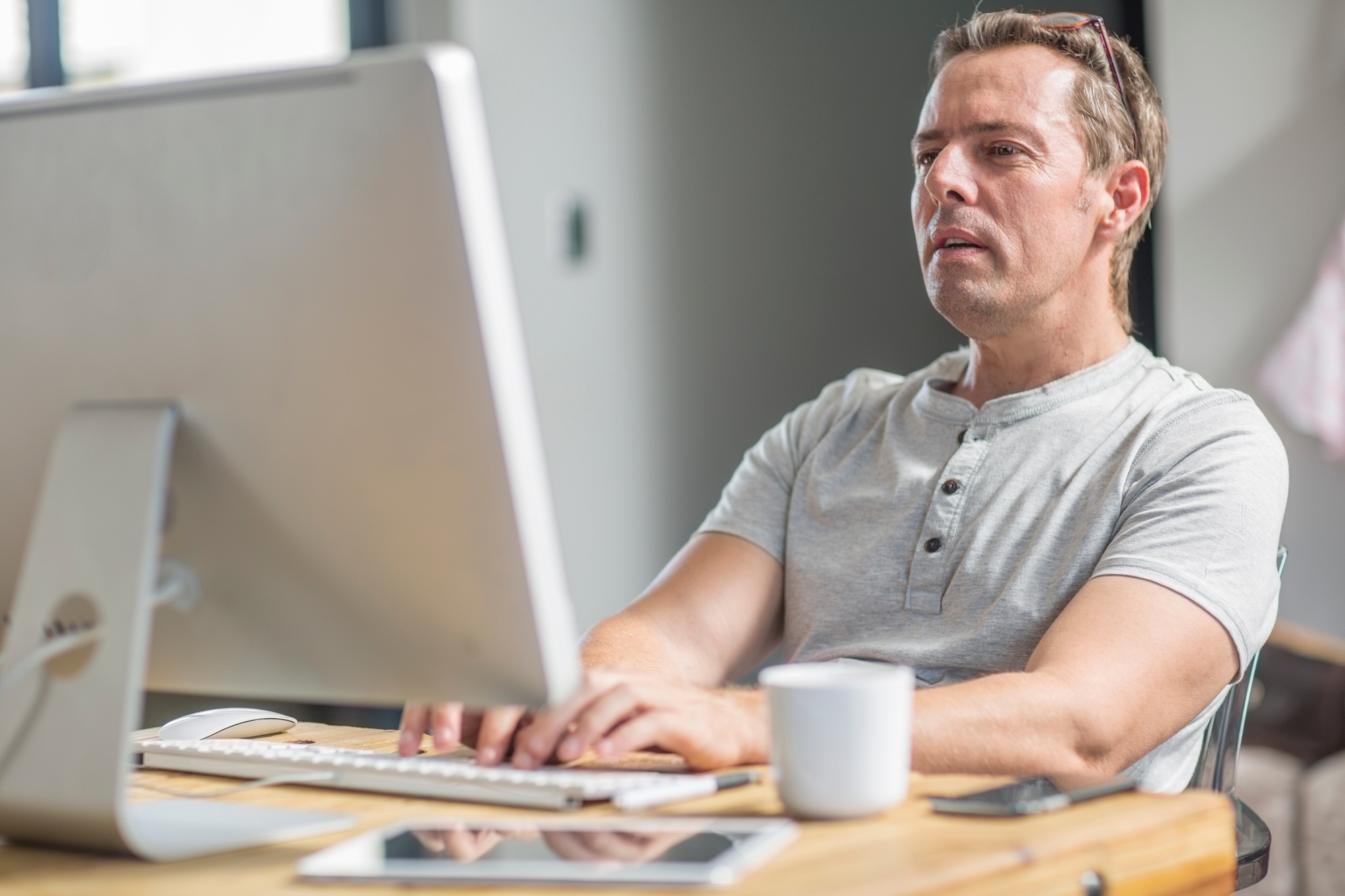 Man using computer