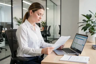 Stagiaire en entreprise consultant des documents sur la rémunération et les grilles salariales par secteur en 2026
